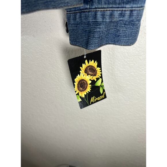 Mirasol Texas Rhinestone Denim Jacket Western Patriotic Style M NWT - Picture 6 of 6